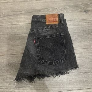 Black Levi 501 denim shorts